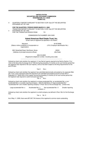 Thumbnail InvenTrust Properties 10-Q Quarterly Report FY 