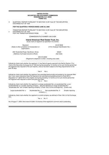 Thumbnail InvenTrust Properties 10-Q Quarterly Report FY 