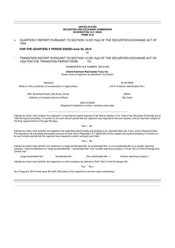 Thumbnail InvenTrust Properties 10-Q Quarterly Report FY2014 