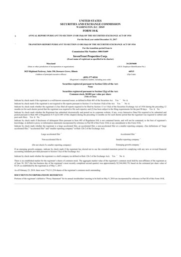 Thumbnail InvenTrust Properties 10-K Annual Report 2017