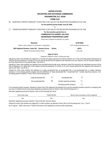 Thumbnail InvenTrust Properties 10-Q Quarterly Report FY2020 