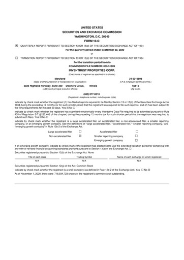 Thumbnail InvenTrust Properties 10-Q Quarterly Report FY2020 