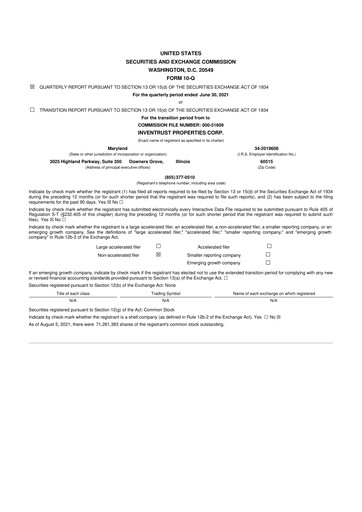 Thumbnail InvenTrust Properties 10-Q Quarterly Report FY2021 