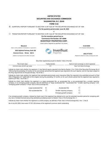 Thumbnail InvenTrust Properties 10-Q Quarterly Report FY2023 