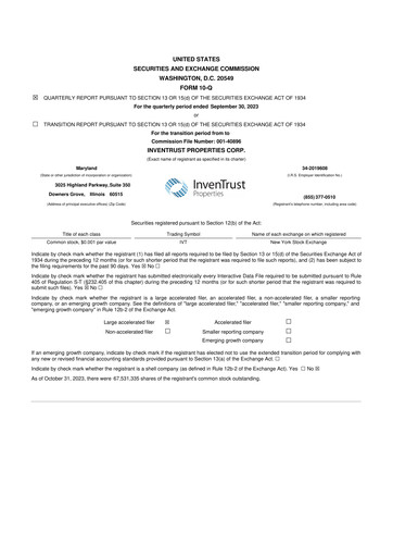Thumbnail InvenTrust Properties 10-Q Quarterly Report FY2023 