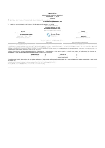 Thumbnail InvenTrust Properties 10-Q Quarterly Report FY2024 