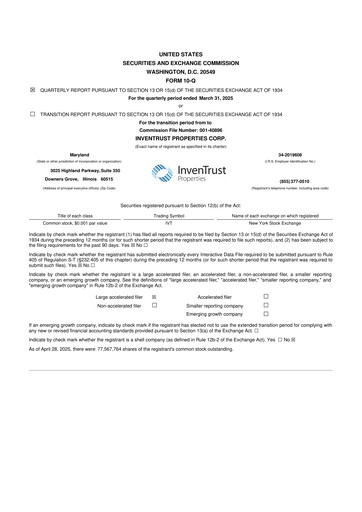 Thumbnail InvenTrust Properties 10-Q Quarterly Report FY2025 