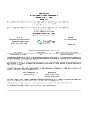 Thumbnail InvenTrust Properties 10-Q Quarterly Report FY2025 