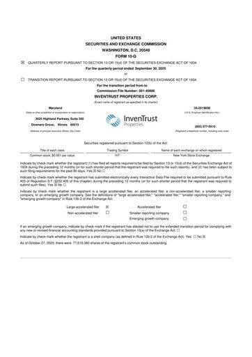 Thumbnail InvenTrust Properties 10-Q Quarterly Report FY2025 