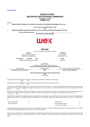 Thumbnail WEX 10-K Annual Report 2025