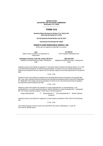 Thumbnail Green Plains 10-Q Quarterly Report FY2013 