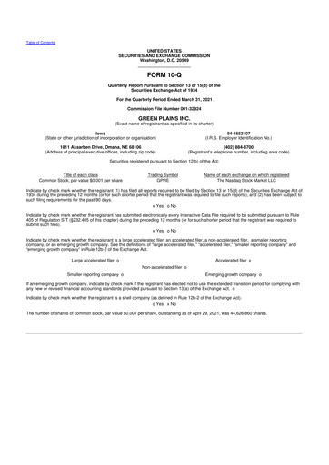 Thumbnail Green Plains 10-Q Quarterly Report FY2021 