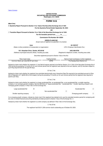 Thumbnail Green Plains 10-Q Quarterly Report FY2023 