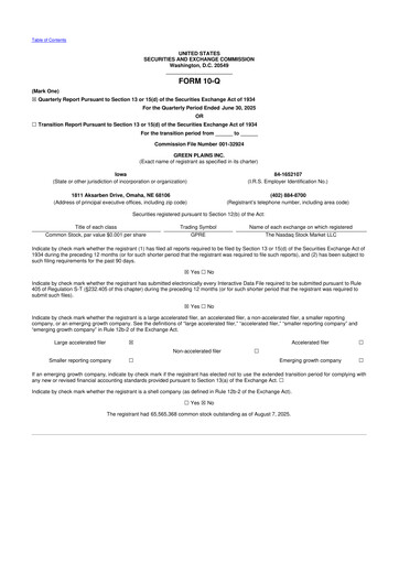 Thumbnail Green Plains 10-Q Quarterly Report FY2025 