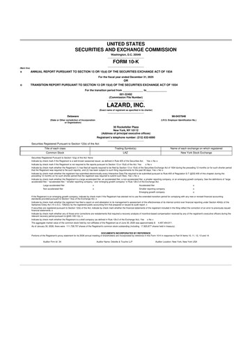 Thumbnail Lazard 10-K Annual Report 2025