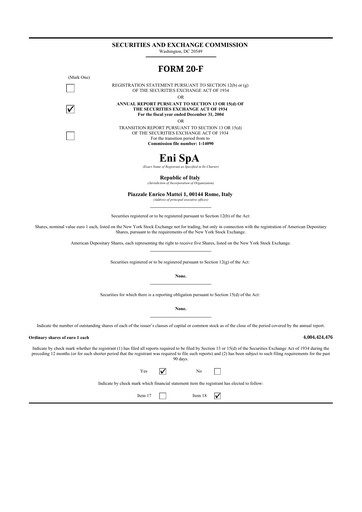 Vorschaubild ENI 20-F Jahresbericht 