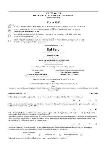 Vorschaubild ENI 20-F Jahresbericht 