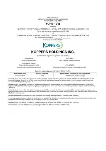 Thumbnail Koppers Holdings 10-Q Quarterly Report FY2025 