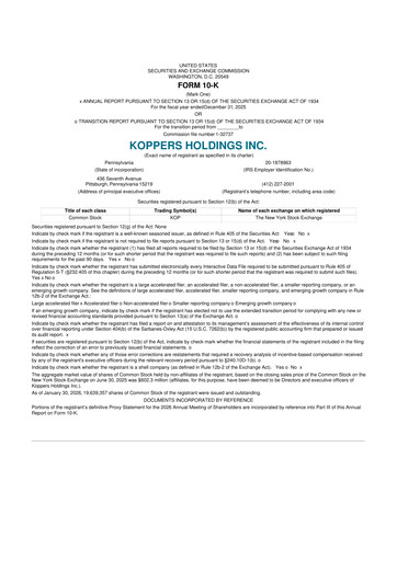 Thumbnail Koppers Holdings 10-K Annual Report 2025