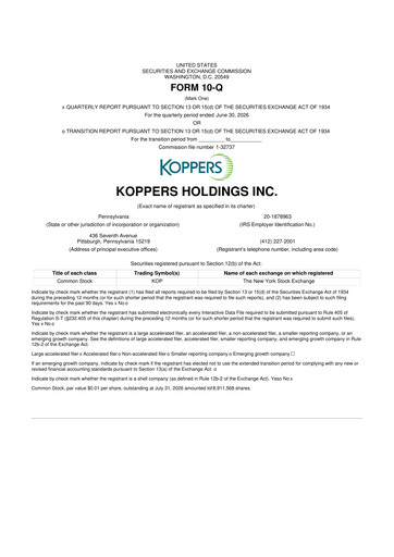 Thumbnail Koppers Holdings 10-Q Quarterly Report FY2026 