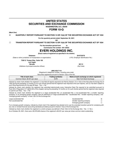 Thumbnail Everi Holdings
 10-Q Quarterly Report FY2021 