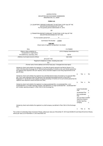 Thumbnail Designer Brands
 10-Q Quarterly Report FY2012 