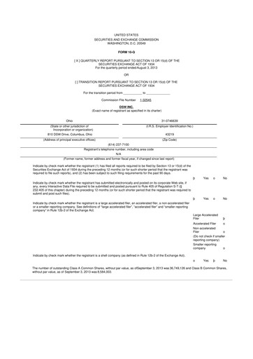 Thumbnail Designer Brands
 10-Q Quarterly Report FY2013 