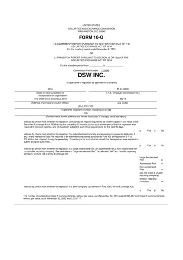 Thumbnail Designer Brands
 10-Q Quarterly Report FY2013 