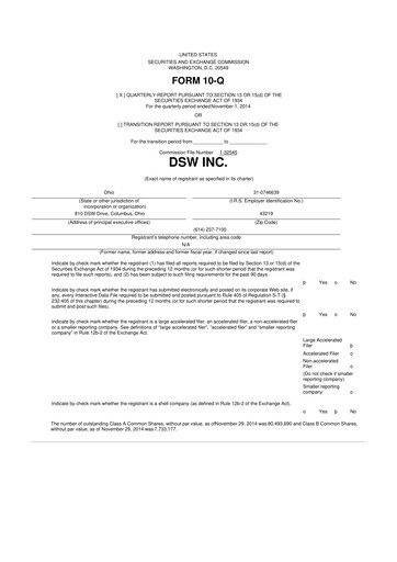 Thumbnail Designer Brands
 10-Q Quarterly Report FY2014 