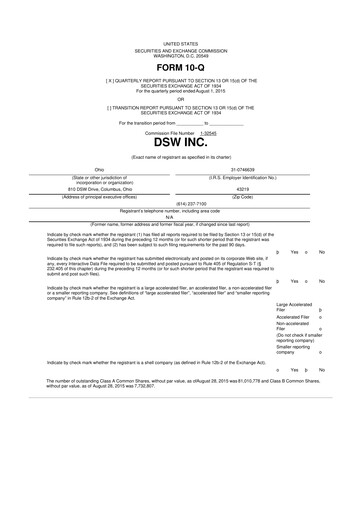 Thumbnail Designer Brands
 10-Q Quarterly Report FY2015 