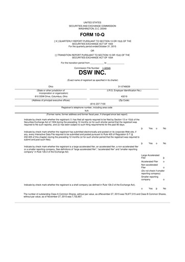 Thumbnail Designer Brands
 10-Q Quarterly Report FY2015 