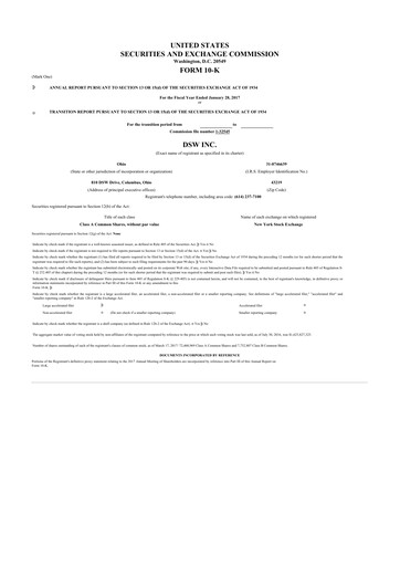 Thumbnail Designer Brands
 10-K Annual Report 2016