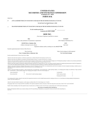 Thumbnail Designer Brands
 10-K Annual Report 2017