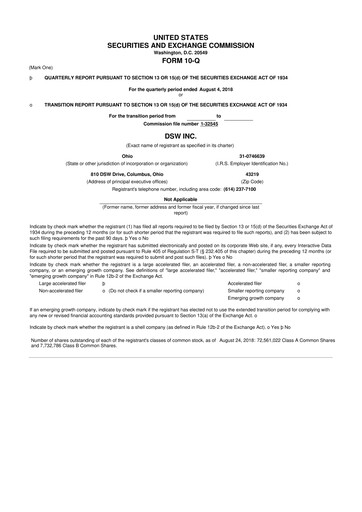 Thumbnail Designer Brands
 10-Q Quarterly Report FY2018 