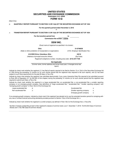 Thumbnail Designer Brands
 10-Q Quarterly Report FY2018 