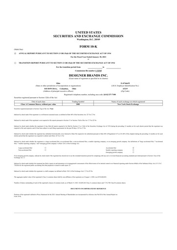 Thumbnail Designer Brands
 10-K Annual Report 2020