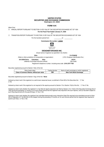 Thumbnail Designer Brands
 10-K Annual Report 2025