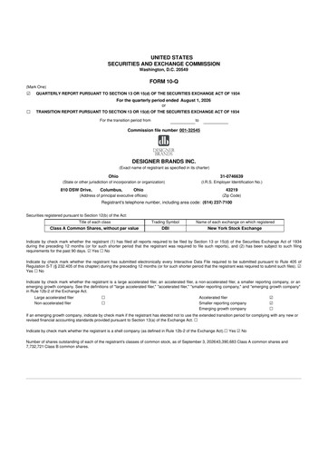 Thumbnail Designer Brands
 10-Q Quarterly Report FY2026 