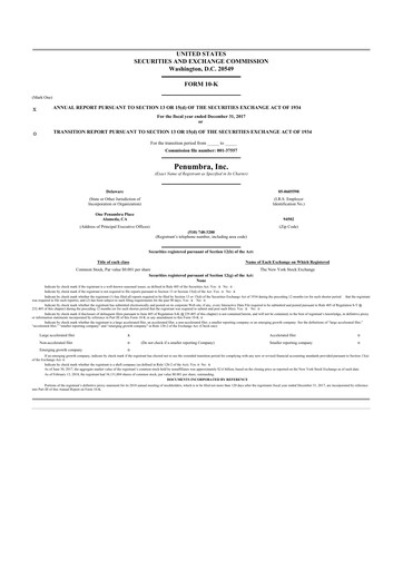 Thumbnail Penumbra 10-K Annual Report 2017