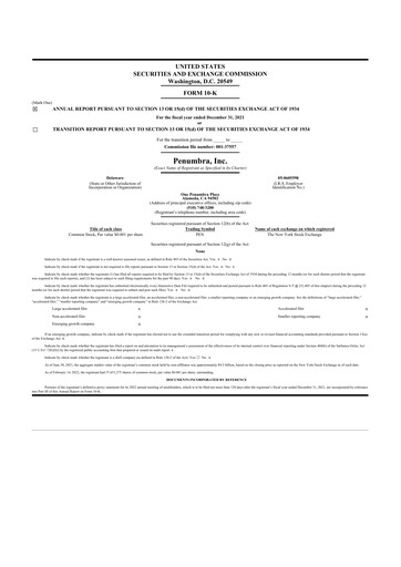 Thumbnail Penumbra 10-K Annual Report 2021