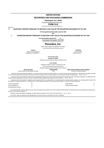 Thumbnail Penumbra 10-Q Quarterly Report FY2022 