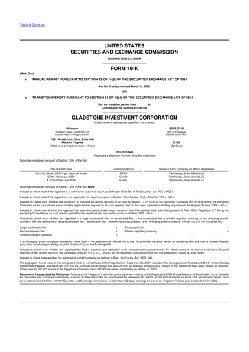 Thumbnail Gladstone Investment 10-K Annual Report 