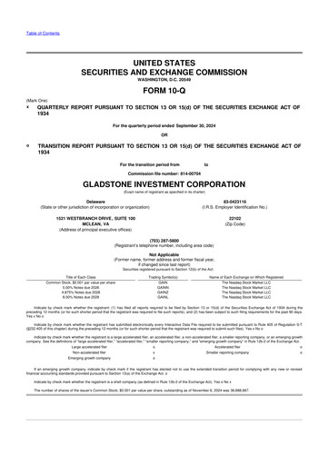 Thumbnail Gladstone Investment 10-Q Quarterly Report FY2025 