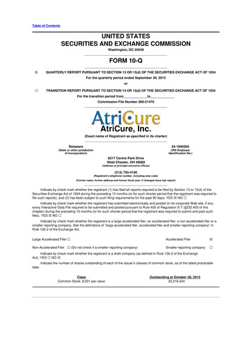 Thumbnail AtriCure 10-Q Quarterly Report FY2015 