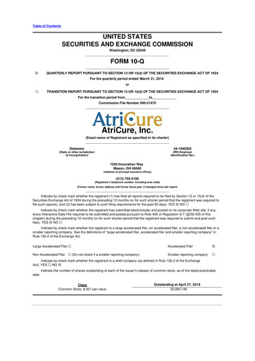 Thumbnail AtriCure 10-Q Quarterly Report FY2016 