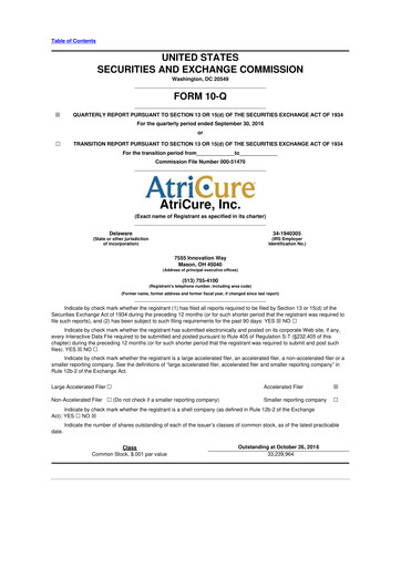 Thumbnail AtriCure 10-Q Quarterly Report FY2016 