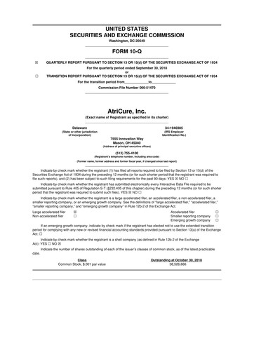 Thumbnail AtriCure 10-Q Quarterly Report FY2018 