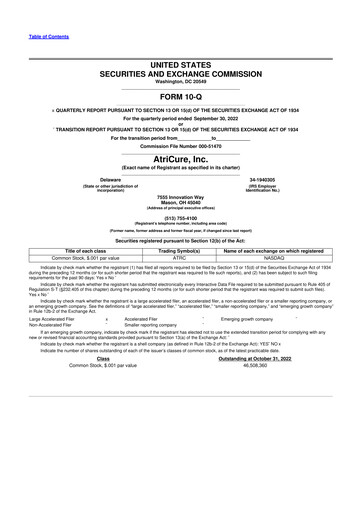 Thumbnail AtriCure 10-Q Quarterly Report FY2022 