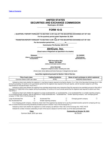 Thumbnail AtriCure 10-Q Quarterly Report FY2024 