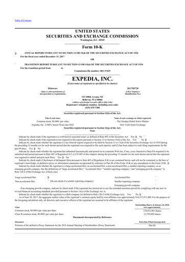 Thumbnail Expedia Group 10-K Annual Report 2017